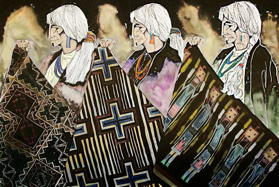 Tres Tejedoras by artist Amado Pena Jr.