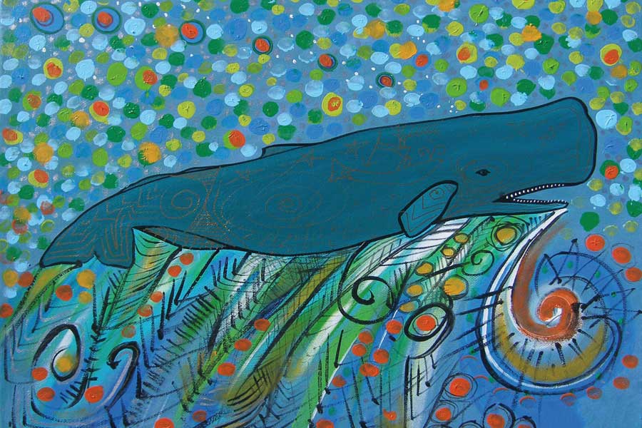 Petroglyph Sperm Whale by artist Alan Syliboy