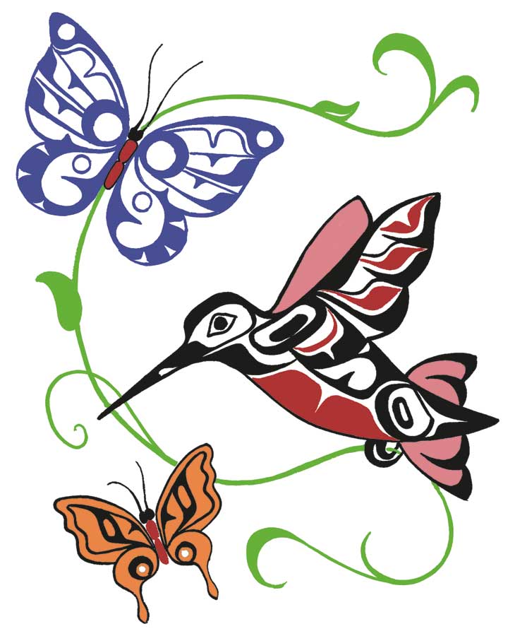 Hummingbirds and Butterflies by artist Odin Lonning