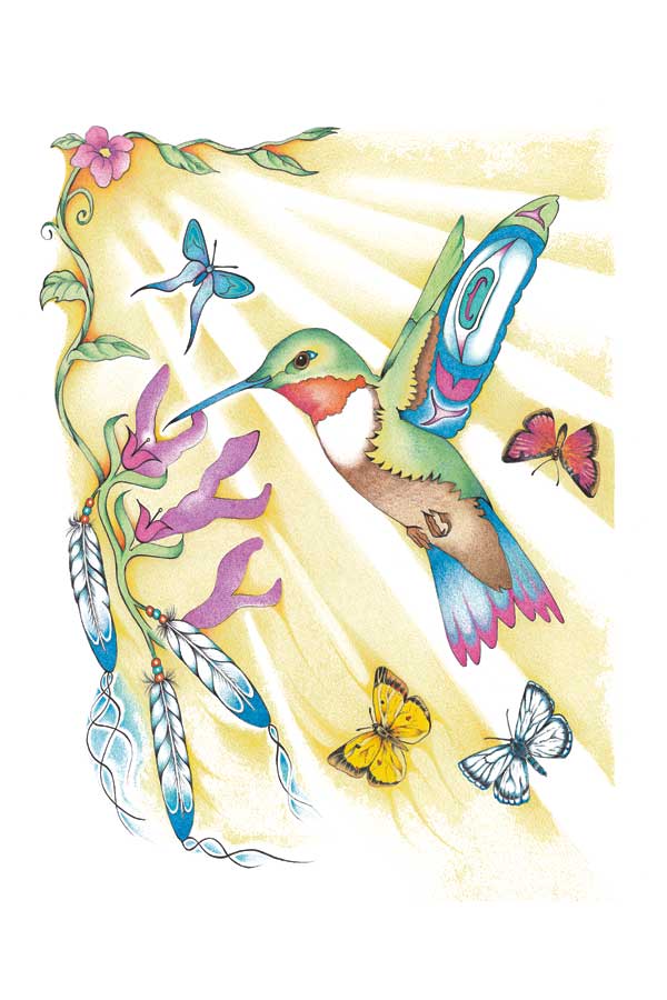Hummingbird &amp; Butterflies by artist Hubert V. Billy