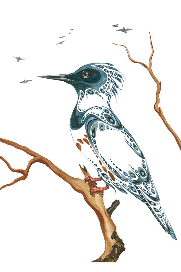 Resting Kingfisher by artist Ray Baptiste