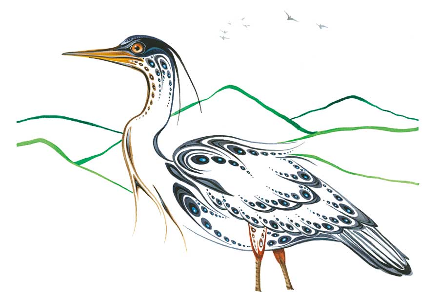 Walking Heron by artist Ray Baptiste