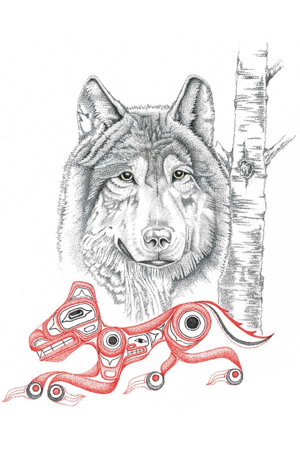 Wolf by artist Charles Silverfox