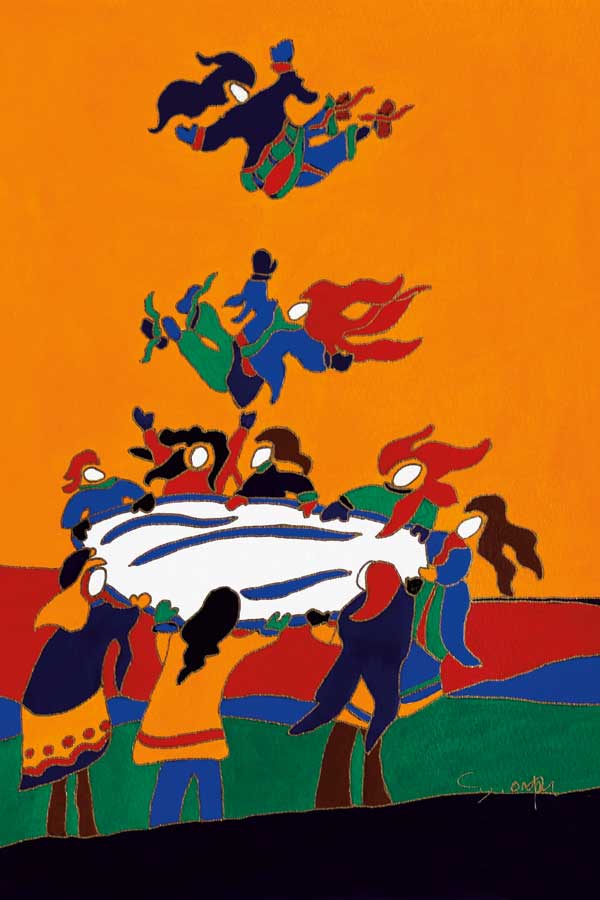 Blanket Toss by artist Dawn Oman