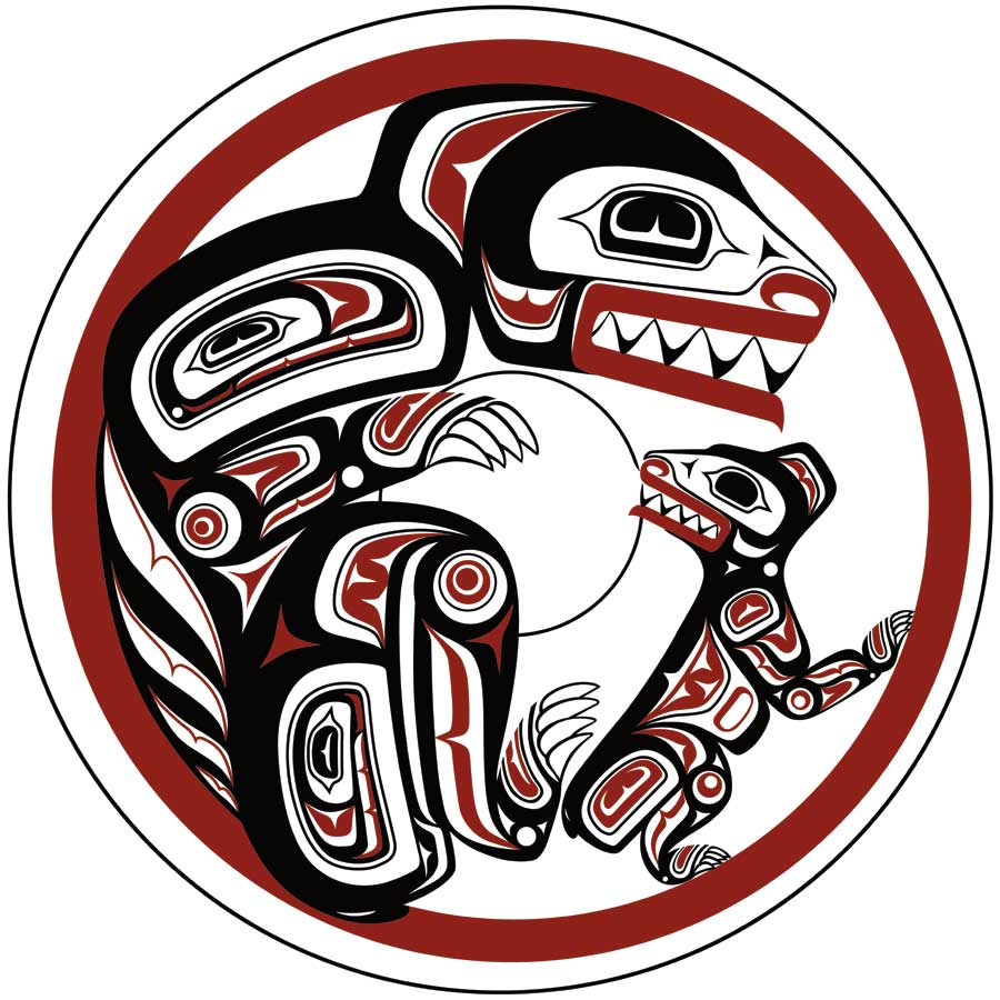 Haida Bear and Cub in Den by artist Clarence Mills