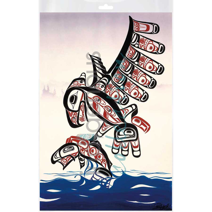 Tsimshian Eagle/Sockeye by artist Bill Helin - Tsimshian. Indigenous Collection