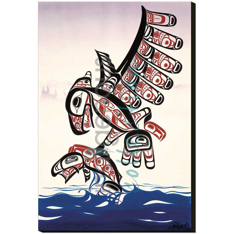 Tsimshian Eagle/Sockeye by artist Bill Helin - Tsimshian. Indigenous Collection