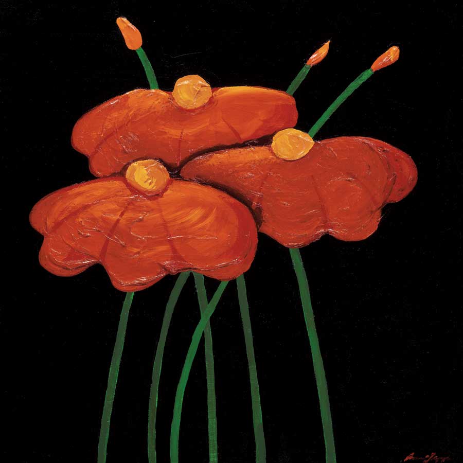 Petites Fleurs Oranges by artist  Jocelyne Anderson-Tapp