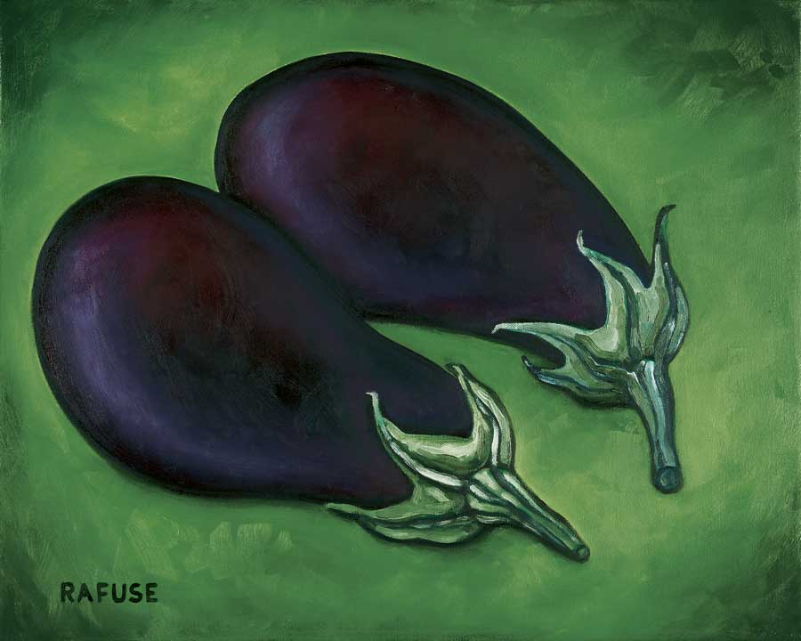 Two Eggplants by artist  Will Rafuse