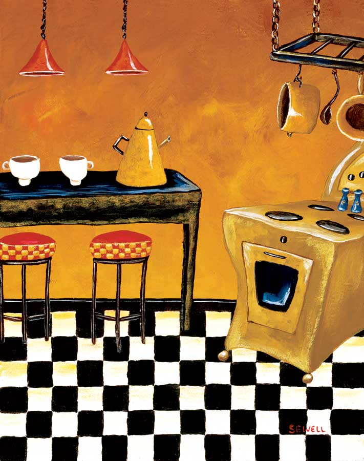 Retro Kitchen III by artist  Krista Sewell