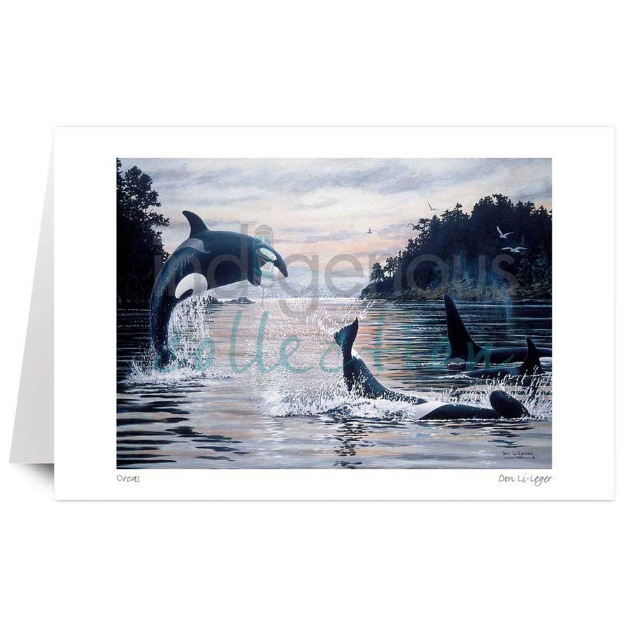 Orcas by artist Don Li-Leger
