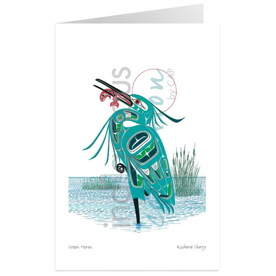 Green Heron by artist Richard Shorty