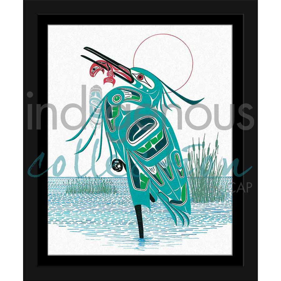 Green Heron by artist Richard Shorty - Northern Tutchone. Indigenous Collection