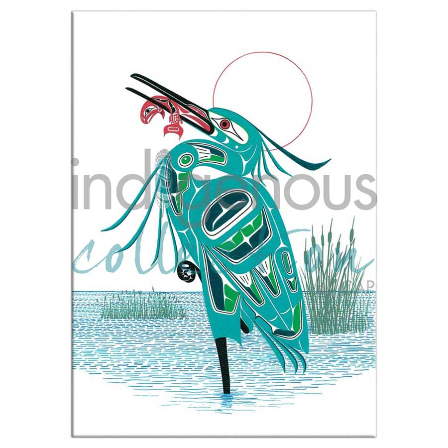 Green Heron Magnets by artist Richard Shorty