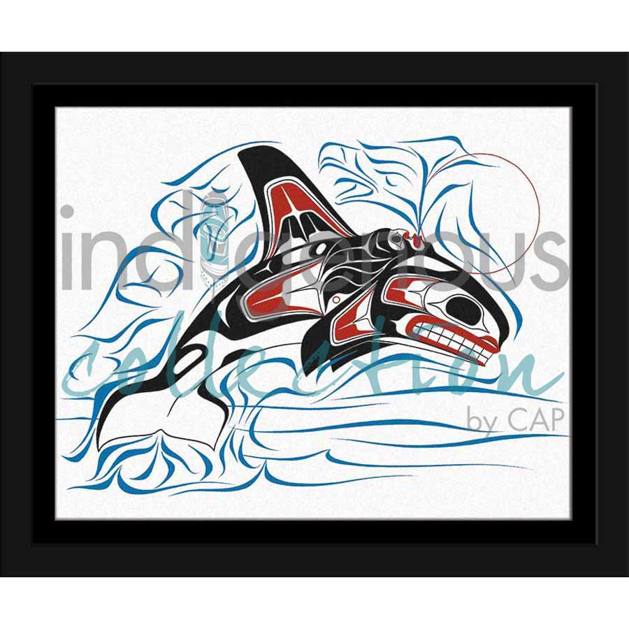 Diving Killer Whale by artist Richard Shorty - Northern Tutchone. Indigenous Collection