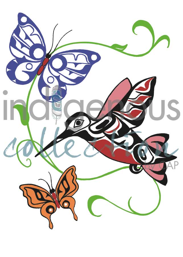 Hummingbirds and Butterflies by artist Odin Lonning