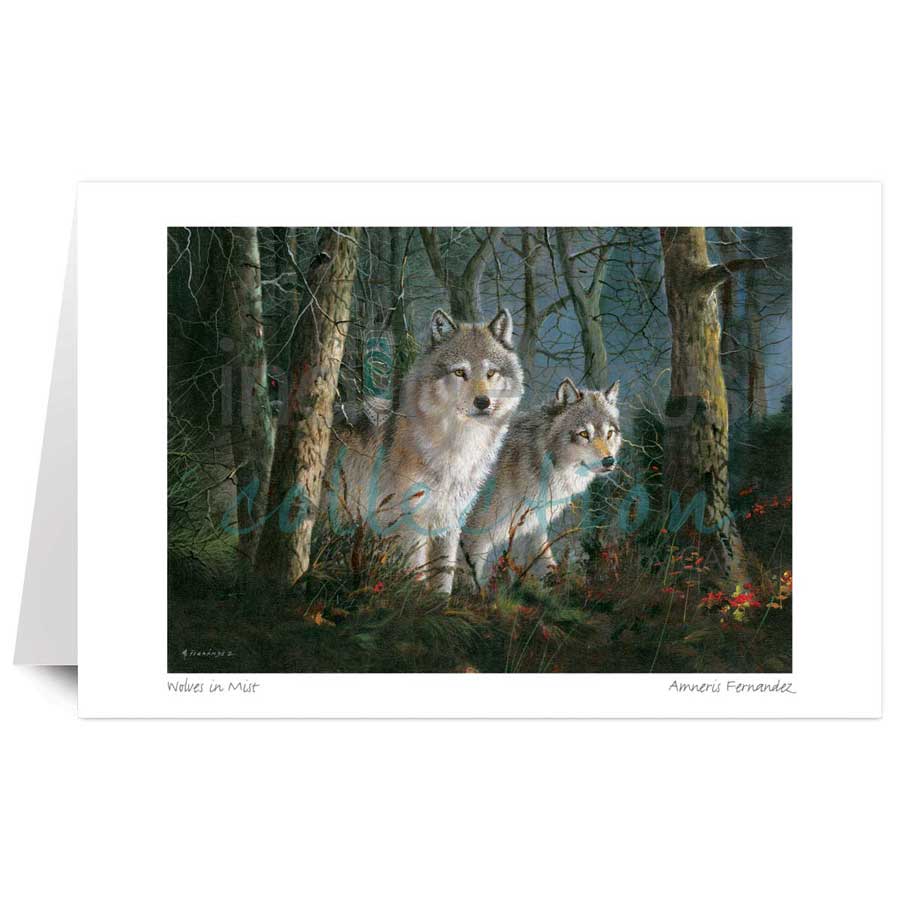Painted Wolves Collection Wolves in Mist by artist Amneris Fernandez – Indigenous Collection and ...