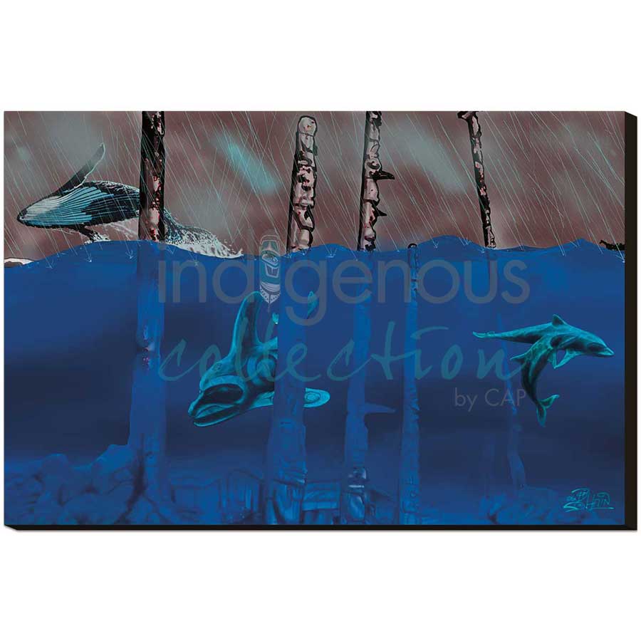 Queneesh Village by artist Bill Helin - Tsimshian. Indigenous Collection