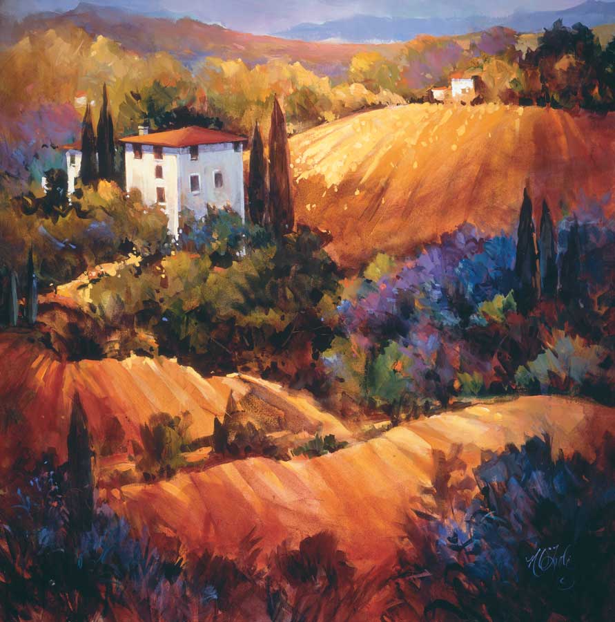 Evening Glow Tuscany by artist  Nancy O'Toole