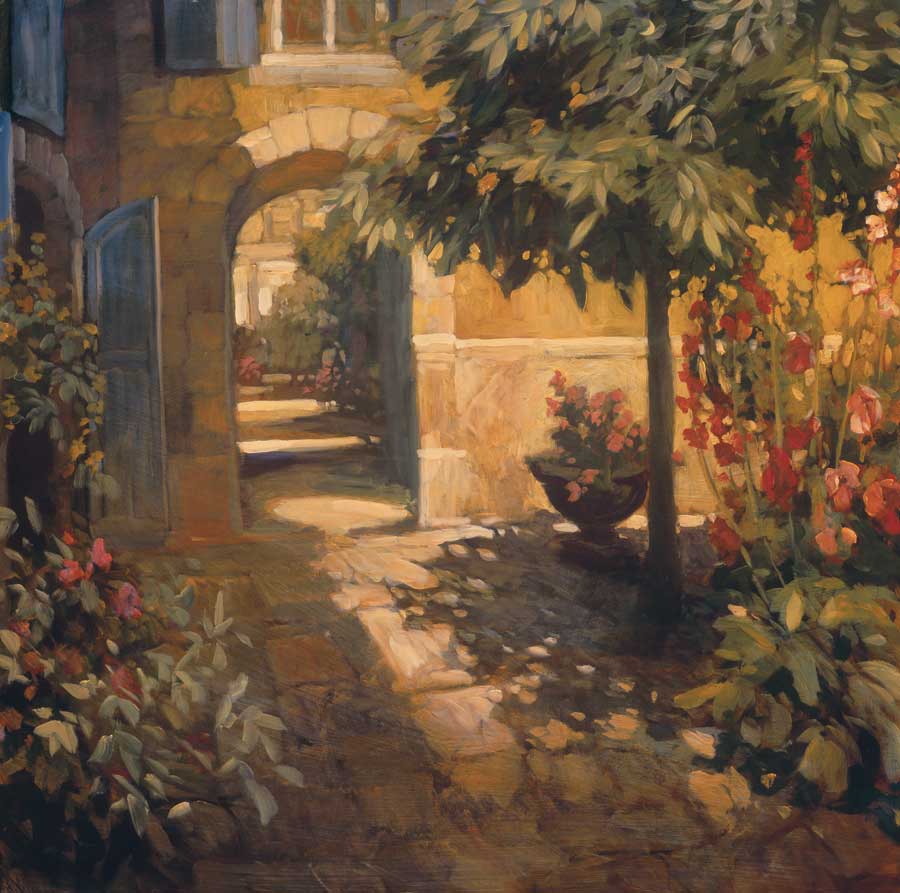 Courtyard in Provence by artist  Philip Craig