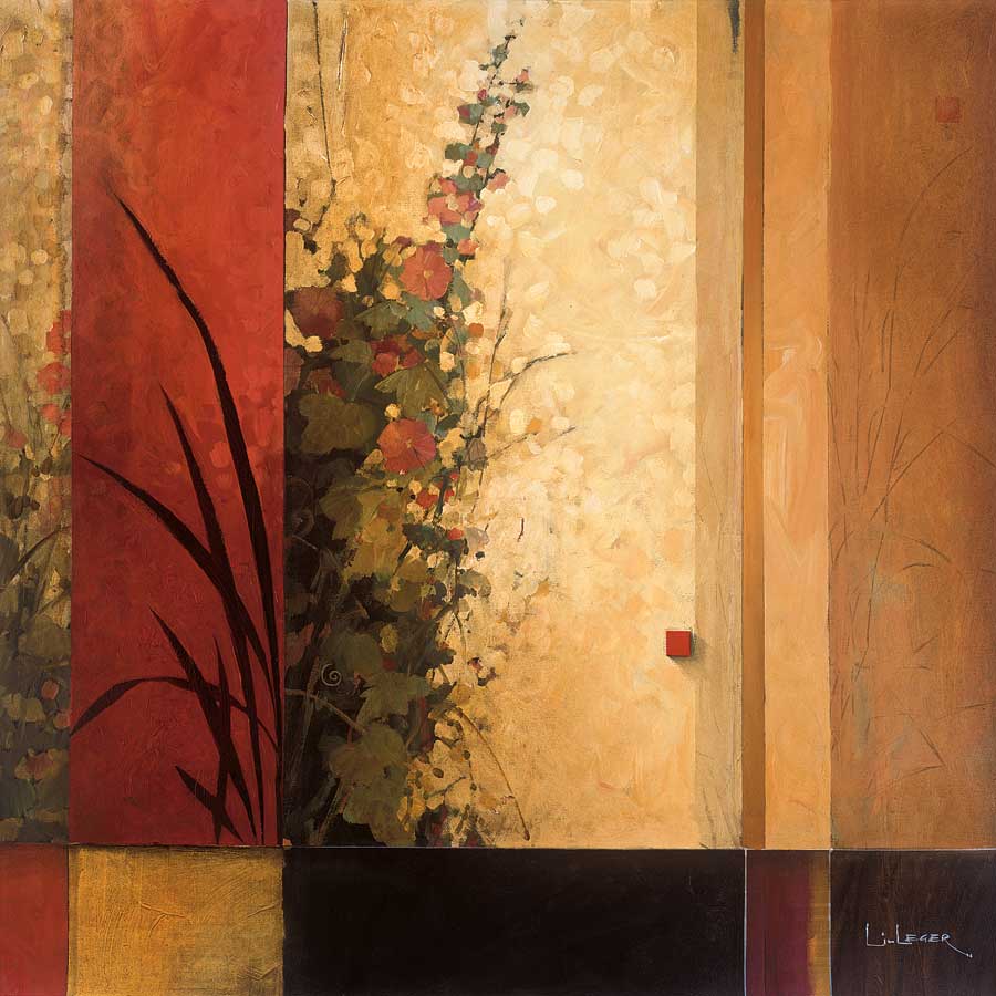 Hollyhock Garden by artist  Don Li-Leger