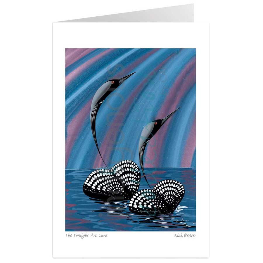 The Twilight Arc Loons  by artist Rick Beaver
