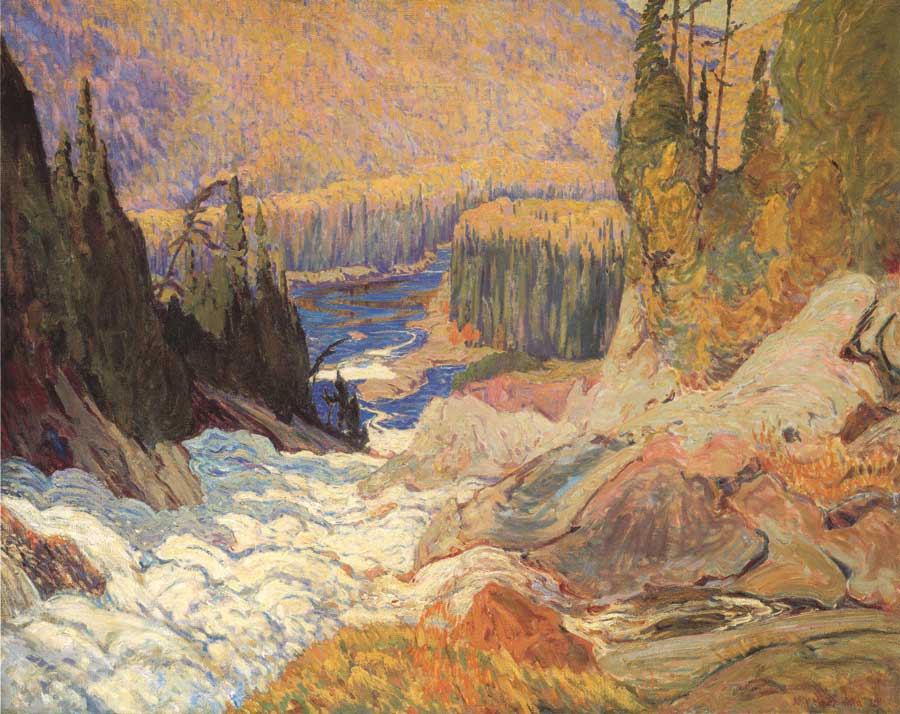Falls, Montreal River Poster by Group of Seven artist J.E.H. MacDonald