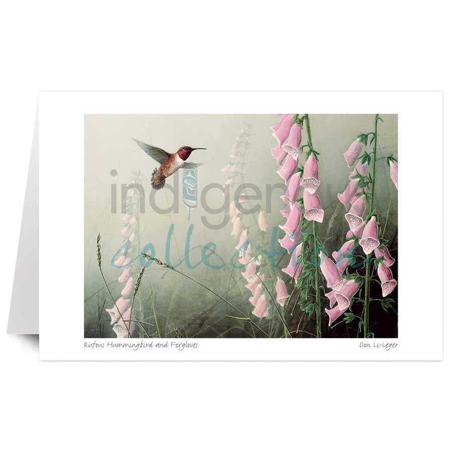 Rufous Hummbrd/Foxglove by artist Don Li-Leger
