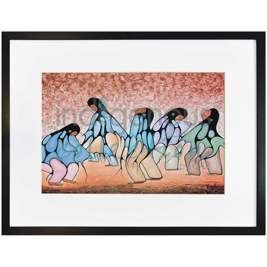 Sunset Dancers by artist Cecil Youngfox - Ojibway. Indigenous Collection