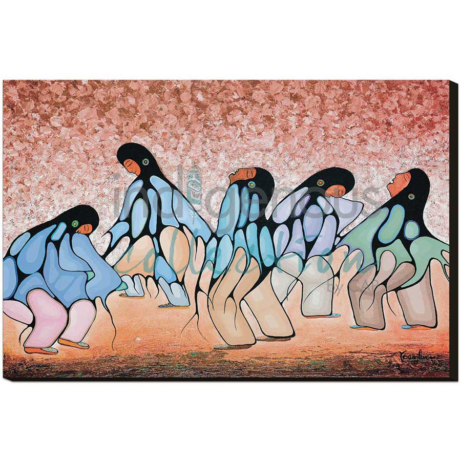 Sunset Dancers by artist Cecil Youngfox - Ojibway. Indigenous Collection