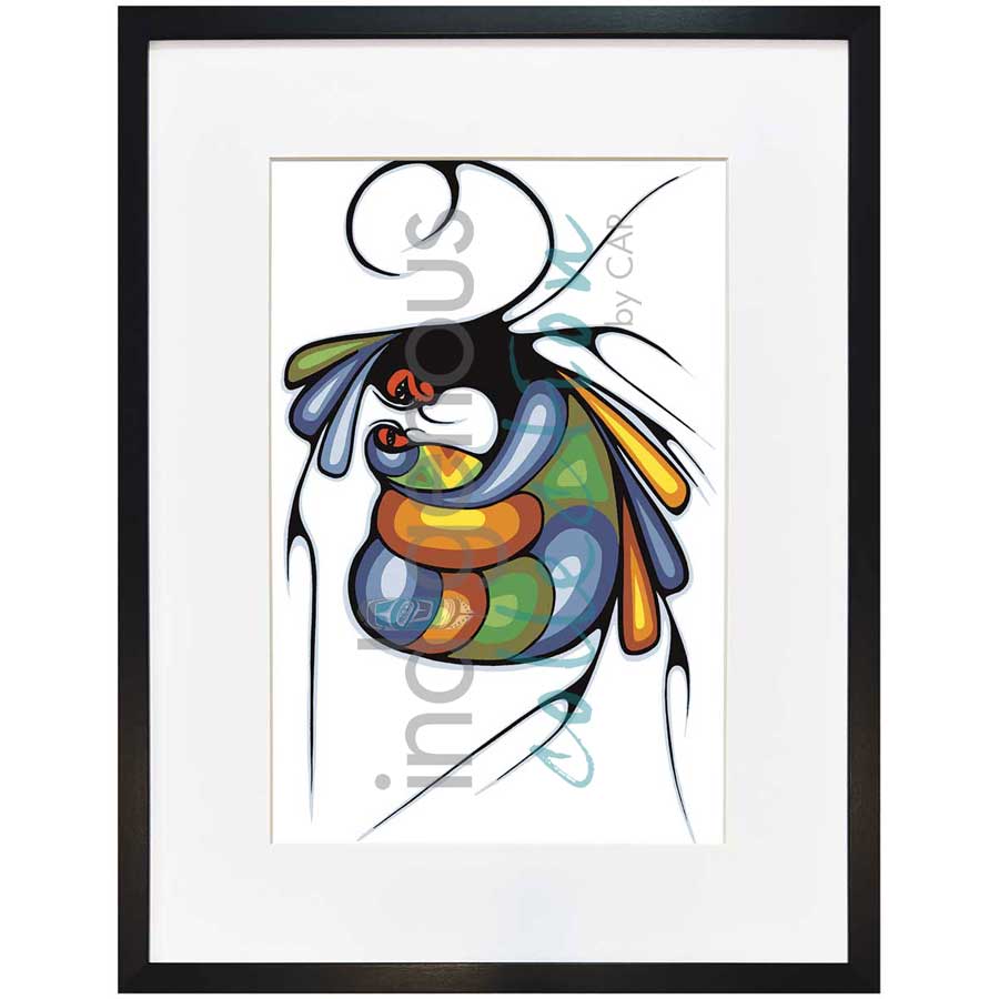 Joyous Motherhood by artist Cecil Youngfox - Ojibway. Indigenous Collection