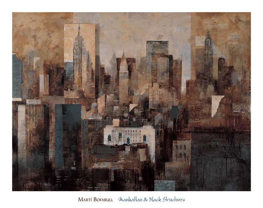Manhattan & Black Structures by artist  Martí Bofarull