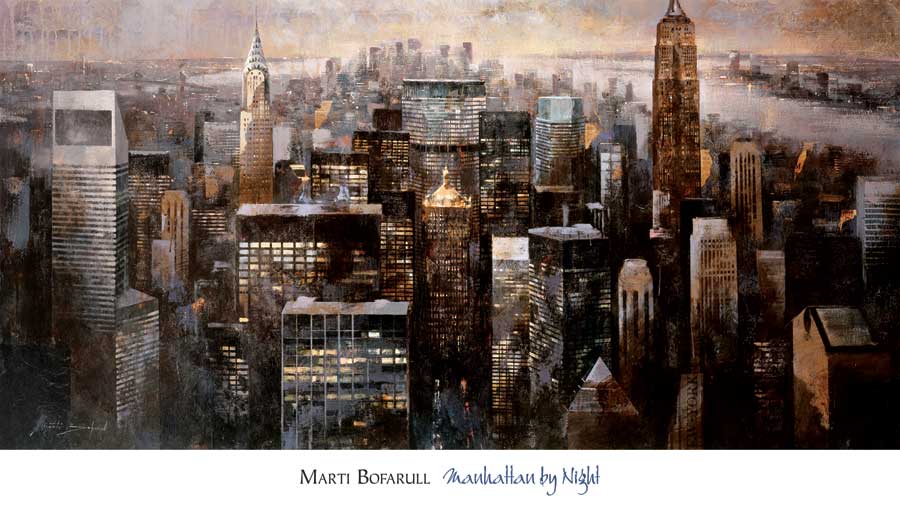 Manhattan by Night by artist  Martí Bofarull