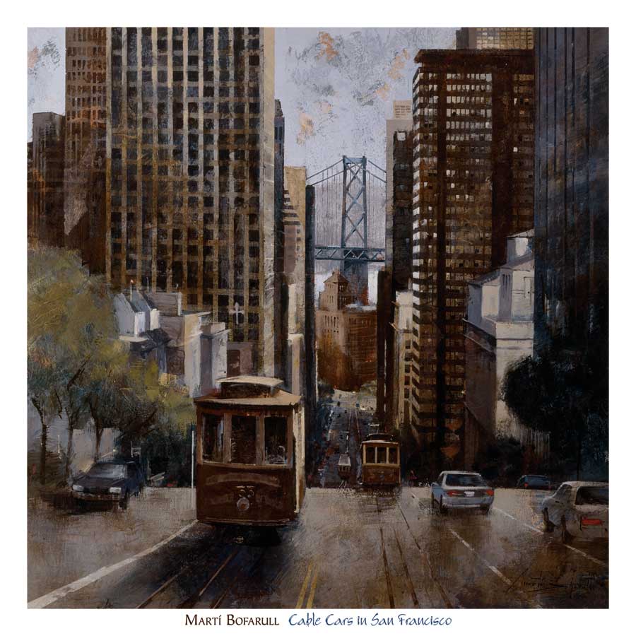 Cable Cars in San Francisco by artist  Martí Bofarull