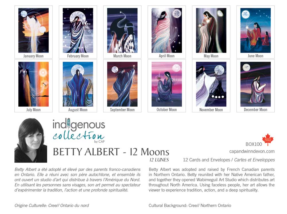 12 Moons Boxed Note Cards by artist Betty Albert