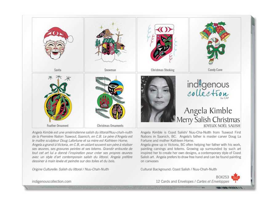 Merry Salish Christmas Boxed Note Cards by artist Angela Kimble