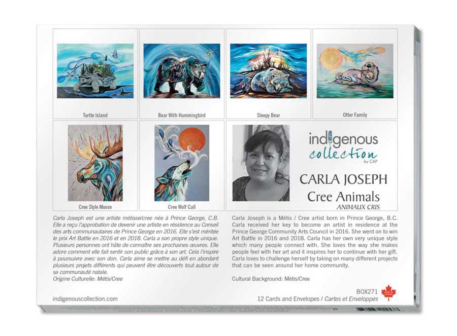 Cree Animals Boxed Note Cards by artist Carla Joseph