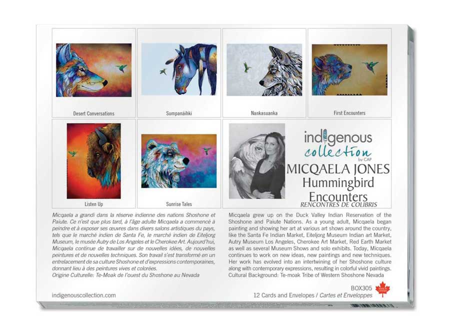 Hummingbird Encounters Boxed Note Cards by artist Micqaela Jones