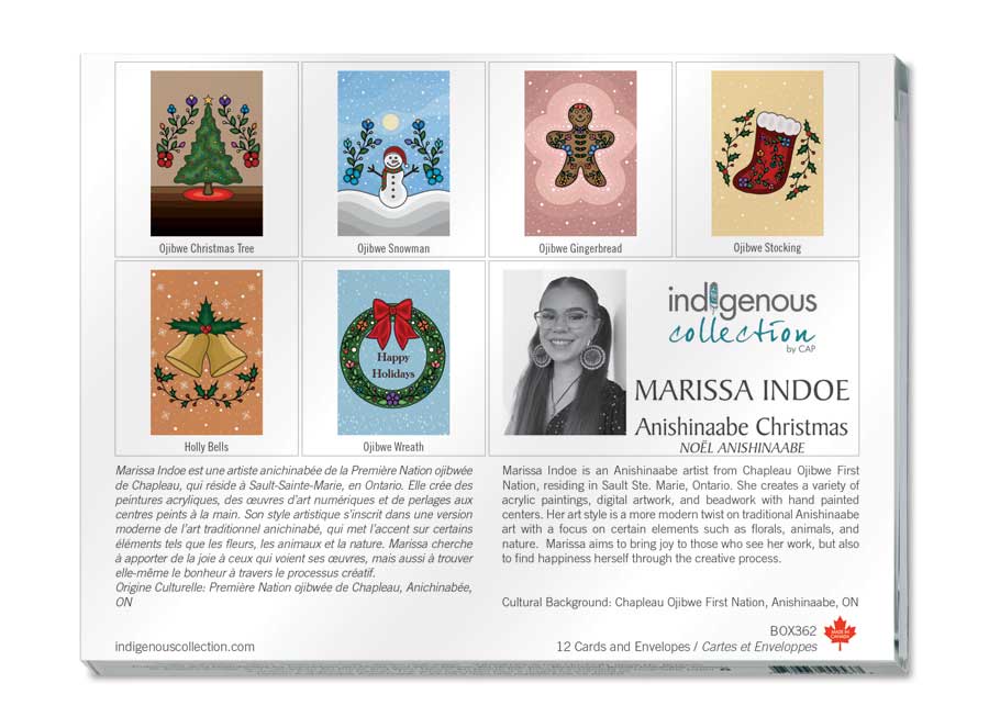 *Christmas Boxed Note Cards by artist Marissa Indoe. Indigenous Collection.