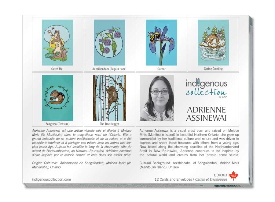Adrienne Assinewai Boxed Note Cards by artist Adrienne Assinewai. Indigenous Collection.