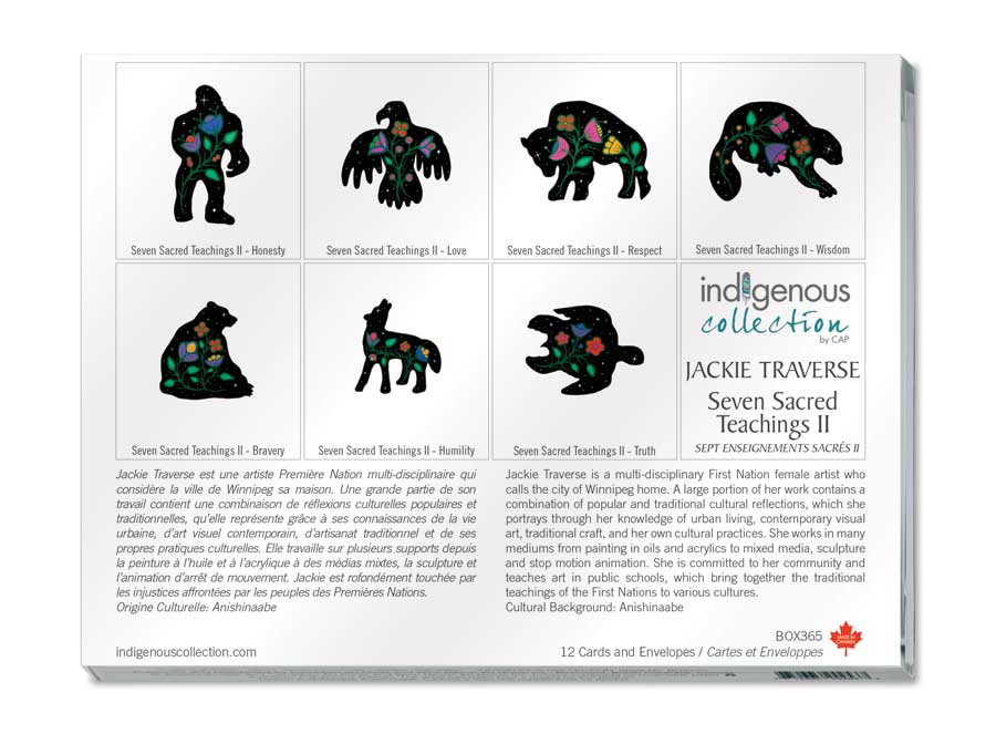 14 Cards  Boxed Note Cards by artist Jackie Traverse. Indigenous Collection.