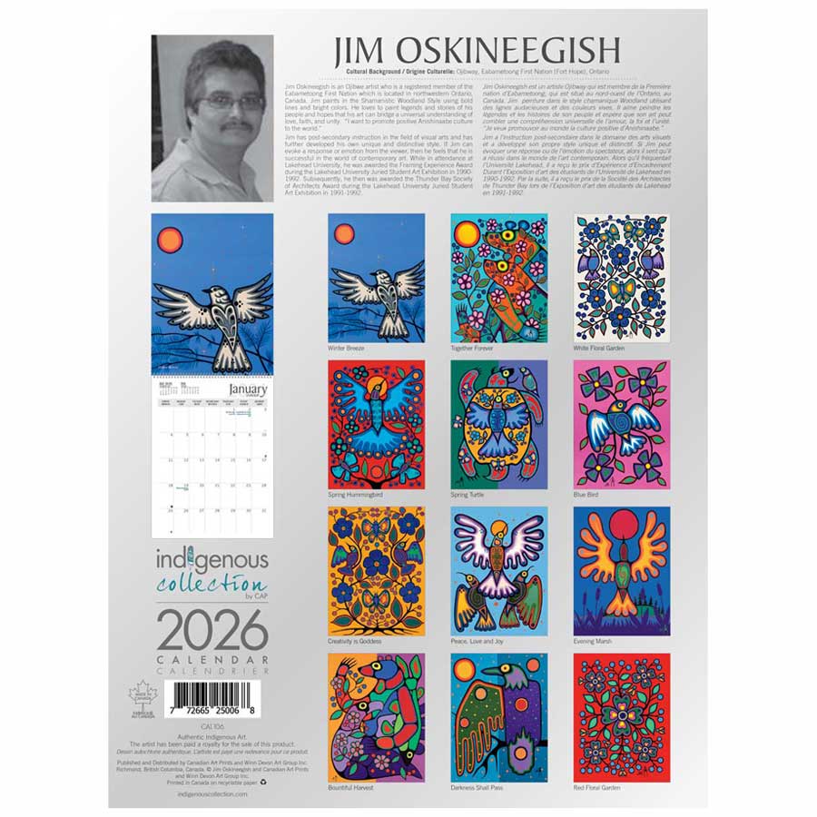 White Floral Garden 2026 Wall Calendar