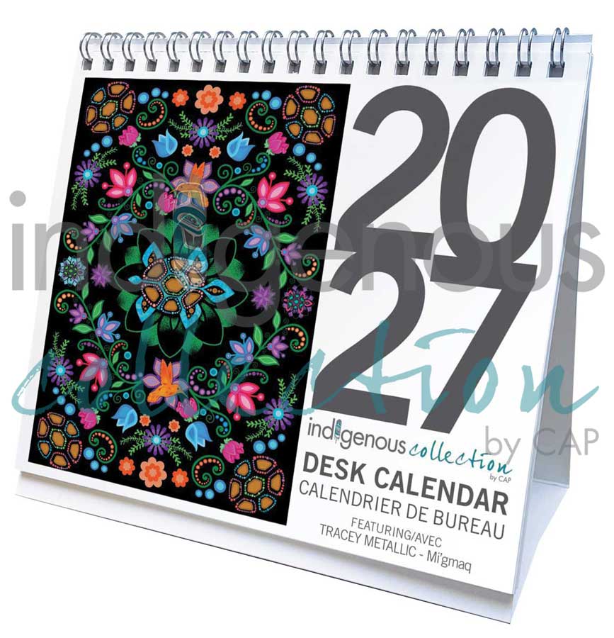 Tracey Metallic 2027 Desk Calendar by artist Tracey Metallic. Indigenous Collection.