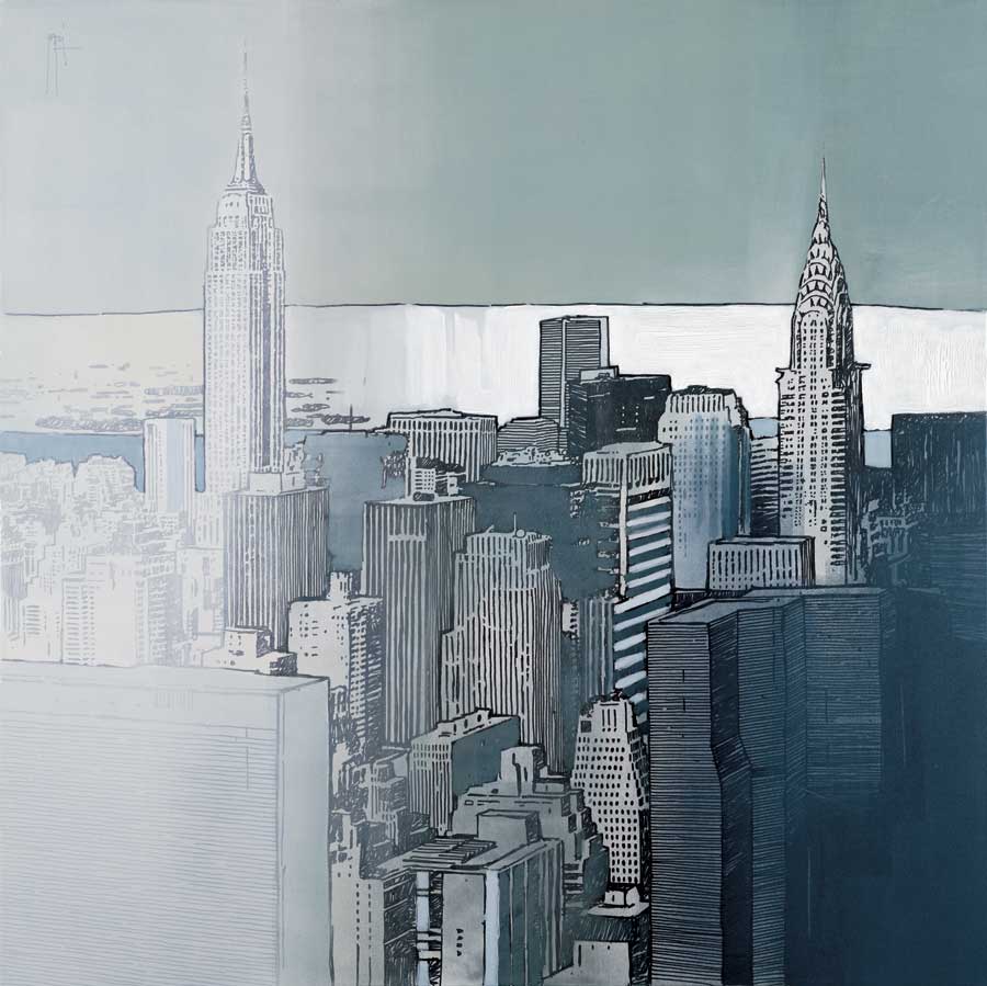 Chrysler and Empire State Buil by artist  Joan Farré