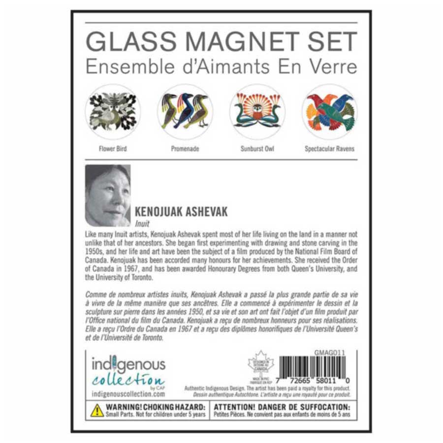 Kenojuak Ashevak Glass Magnets Set