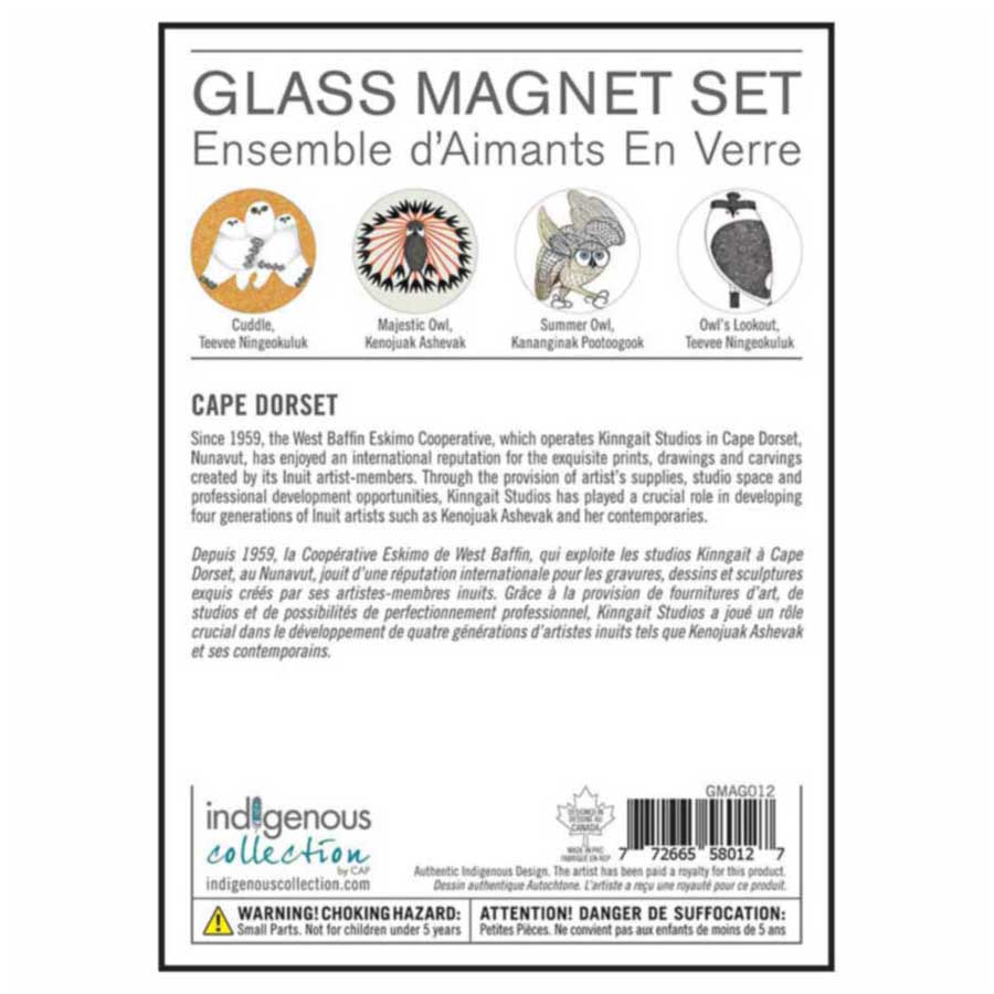 Kenojuak Ashevak Glass Magnets Set