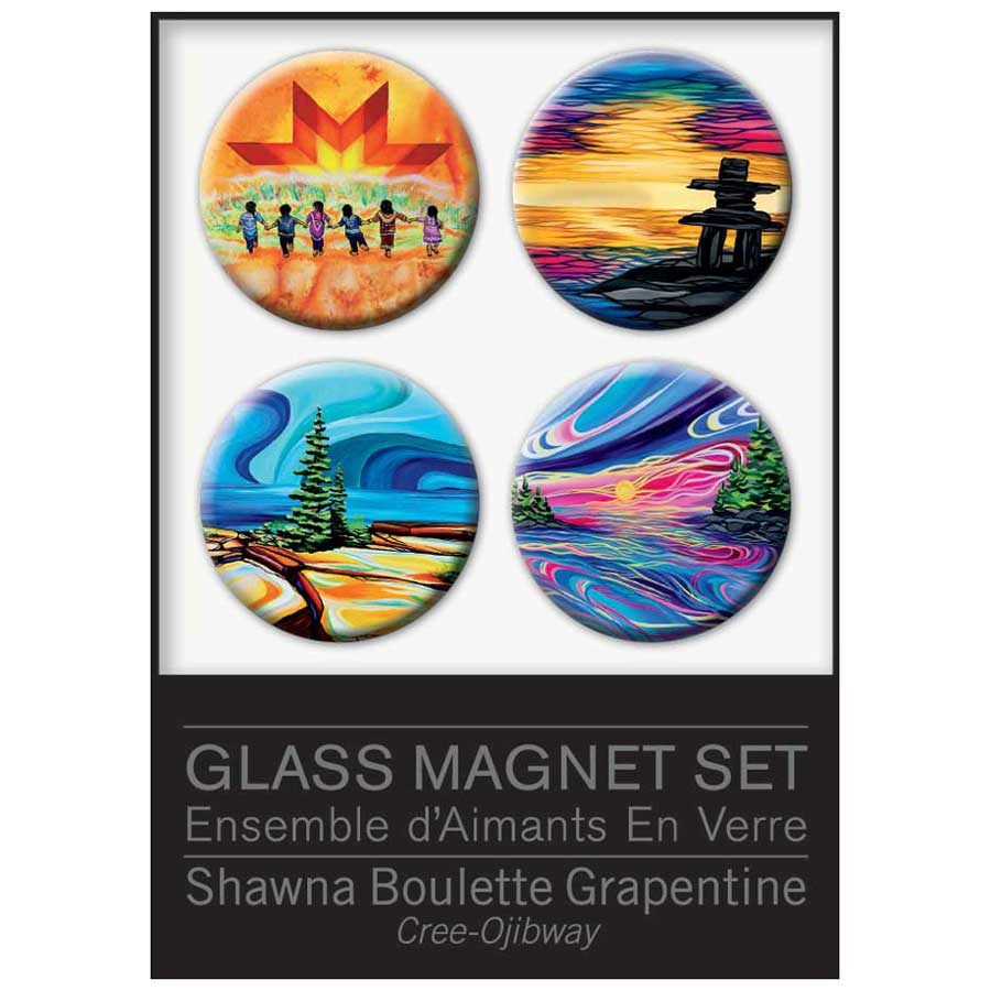 Shawna Boulette Grapentine Glass Magnets Set