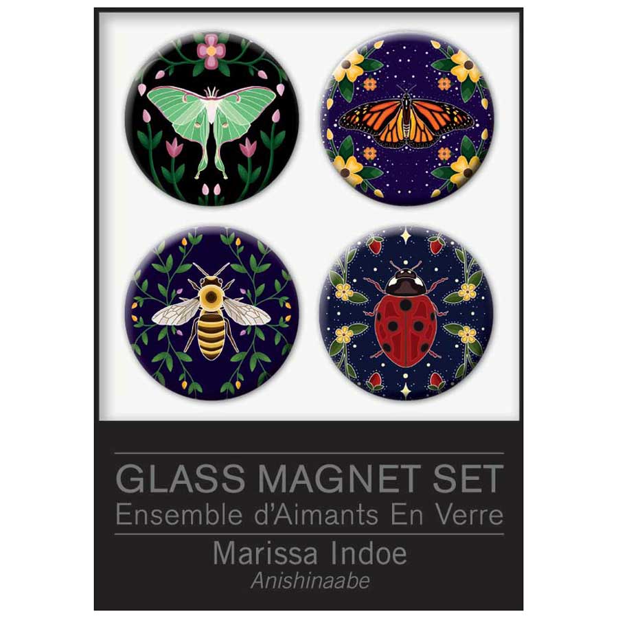 Stephanie White Glass Magnets Set