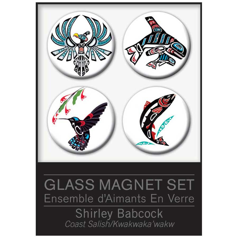  Glass Magnets Set by artist Shirley Babcock. Indigenous Collection.