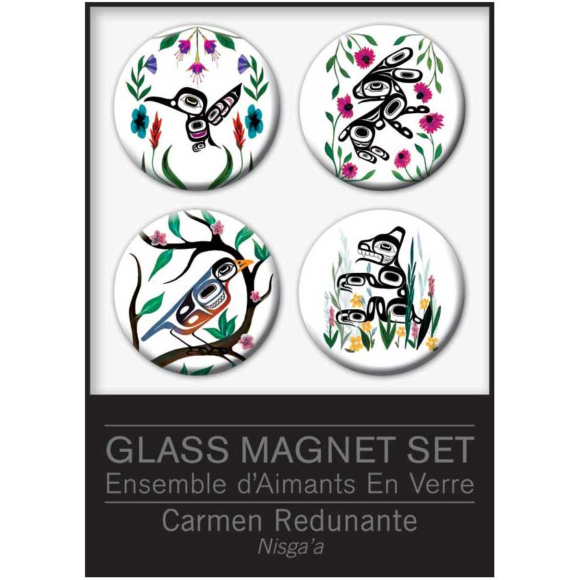  Glass Magnets Set by artist Carmen Redunante. Indigenous Collection.